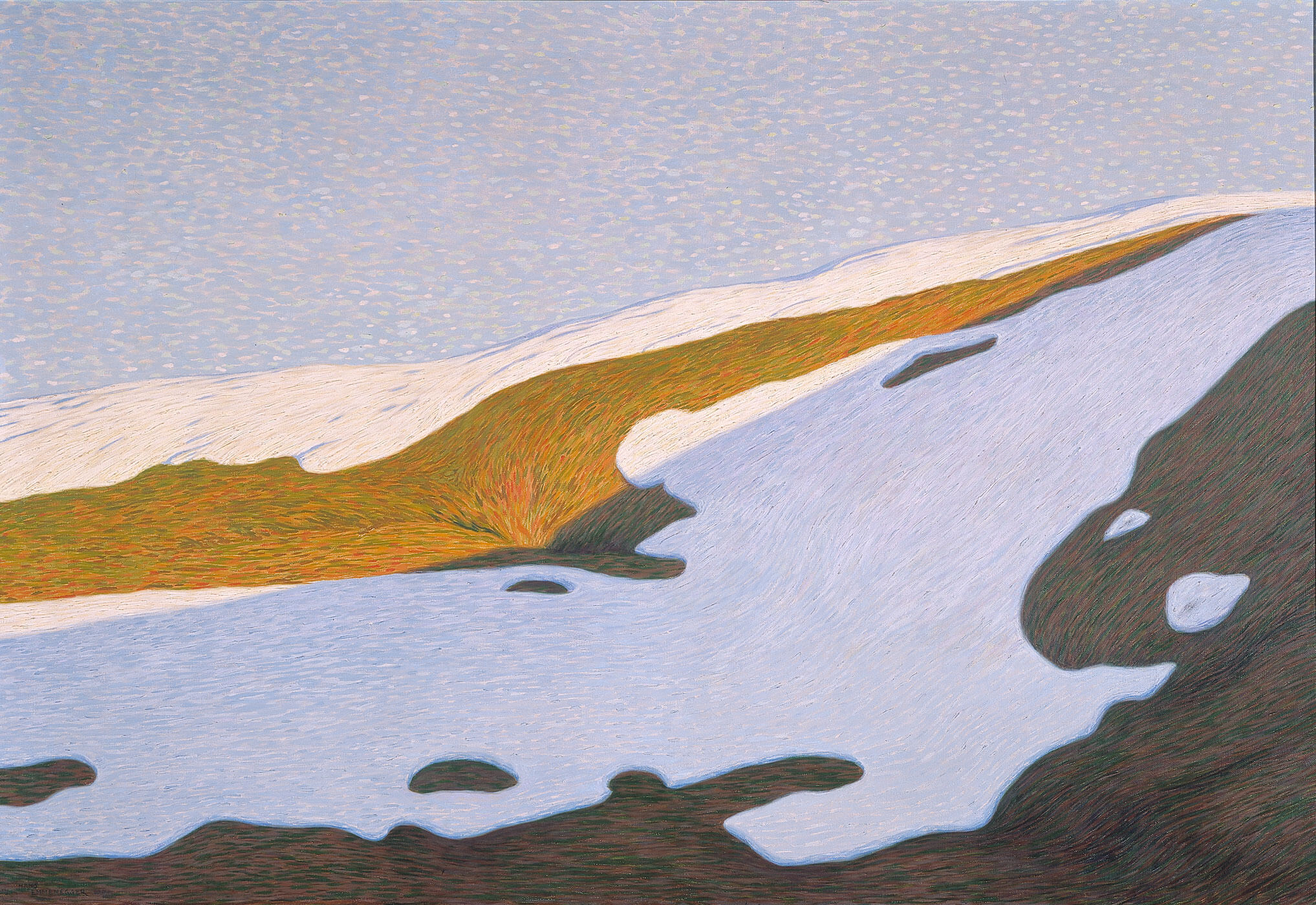 Hans Emmenegger, Schneeschmelze, 1908/1909, Öl auf Leinwand, 110 x 161 cm © Kunstmuseum Luzern, Depositum der Stadt Luzern