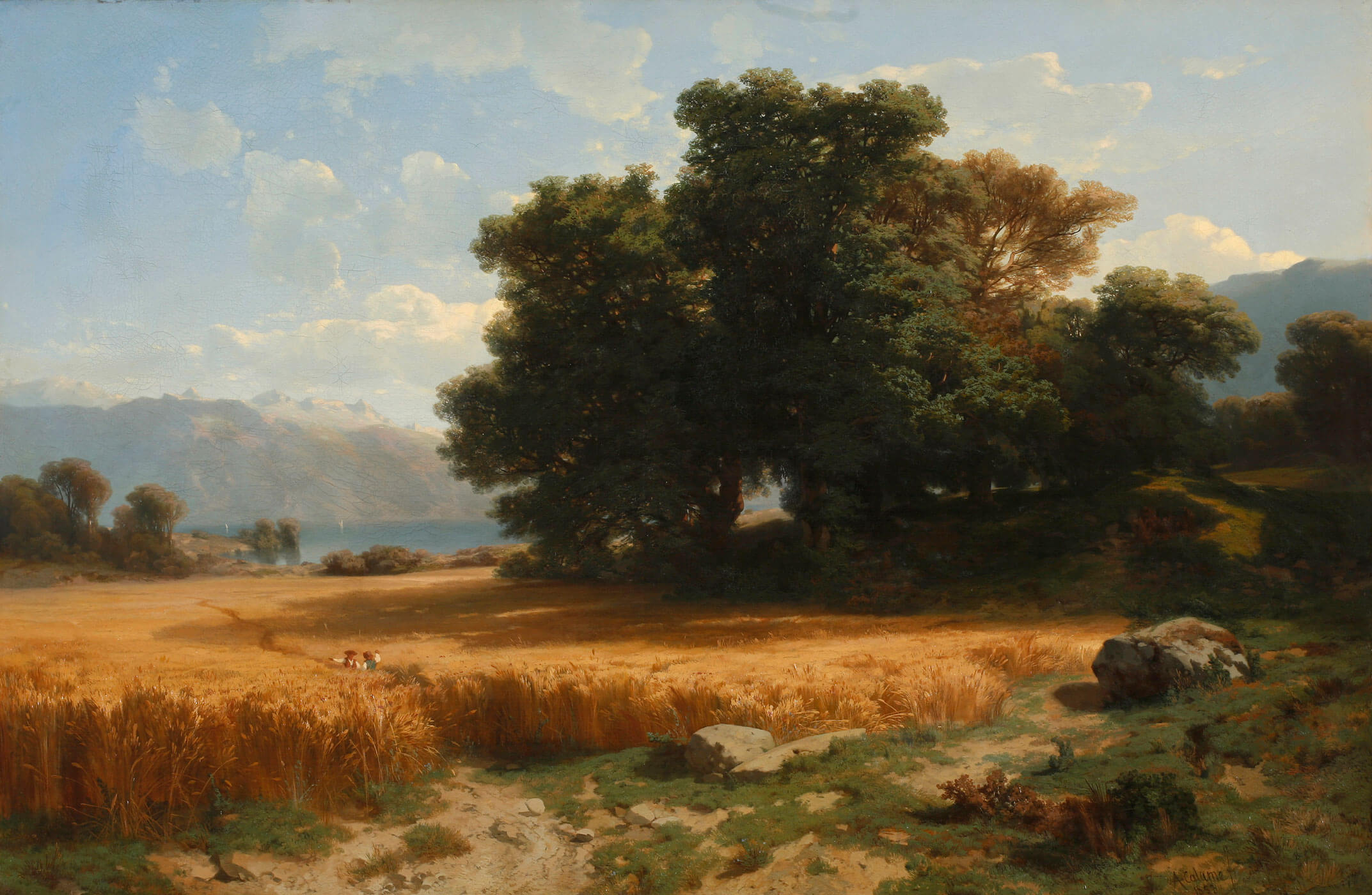 Alexandre Calame, Ährenfeld bei Evian1853, Kunstmuseum Luzern, Depositum der Stiftung BEST Art Collection Luzern, vormals Bernhard Eglin-Stiftung