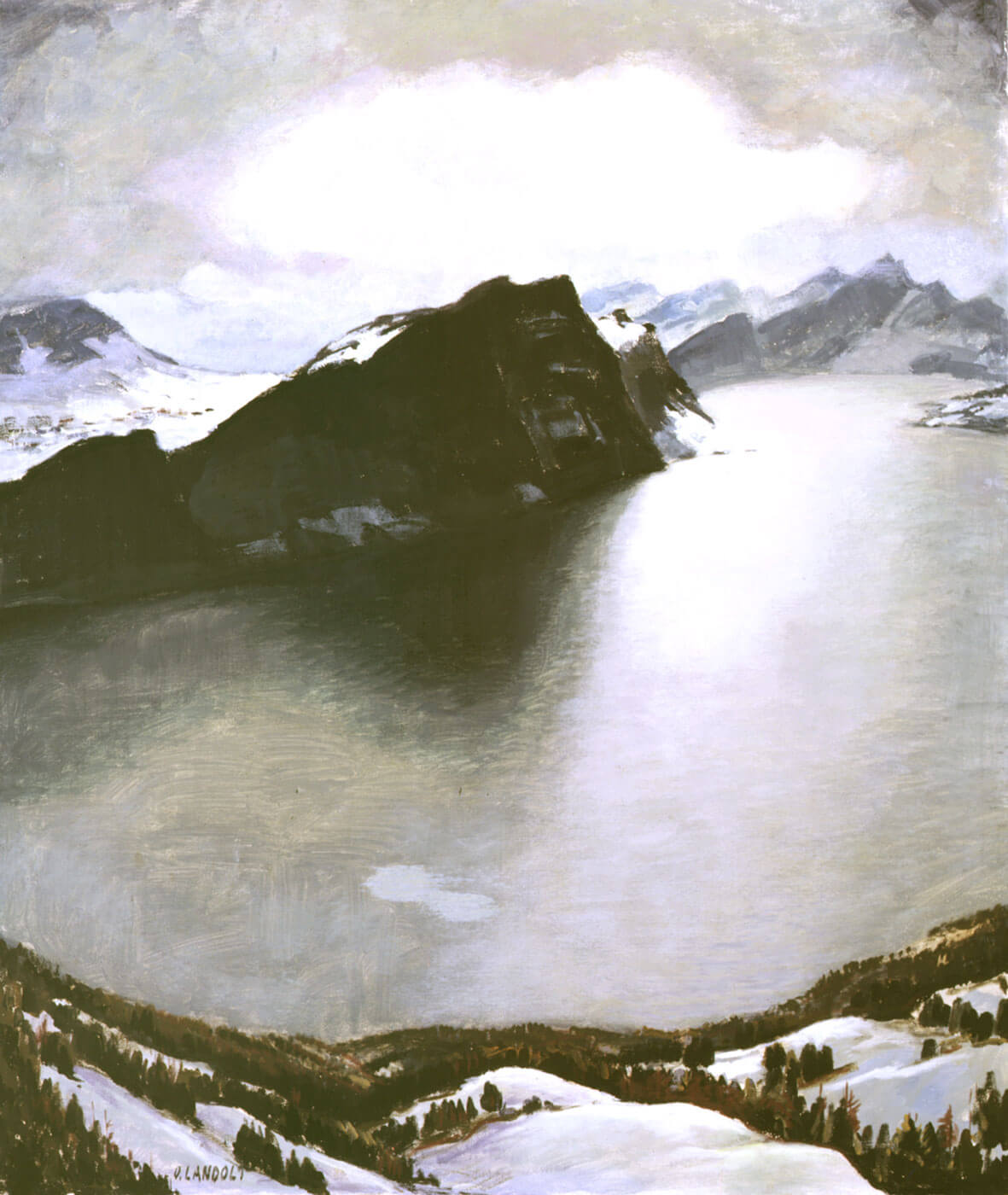 Otto Landolt, Blick vom Rigi gegen den Pilatus, undatiert, Kunstmuseum Luzern, Depositum der Stiftung BEST Art Collection Luzern, vormals Bernhard Eglin-Stiftung