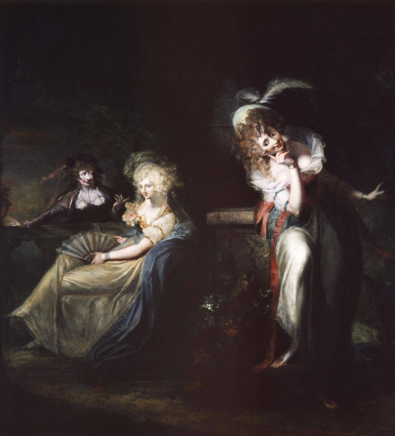 Johann Heinrich Füssli, Beatrice belauscht Hero und Ursula, 1785, Öl auf Leinwand, 112 × 112 cm, Kunstmuseum Luzern, Depositum der Stiftung BEST Art Collection Luzern, vormals Bernhard Eglin-Stiftung