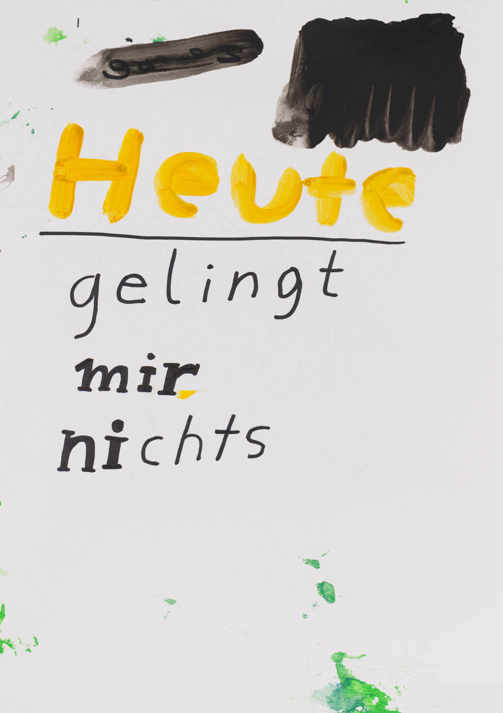 Sereina Steinemann, Heute gelingt mir nichts, Acryl und Filzstift auf Papier, 29.7 × 21 cm, Courtesy of the artist, Foto: Jean-Pierre Balmer