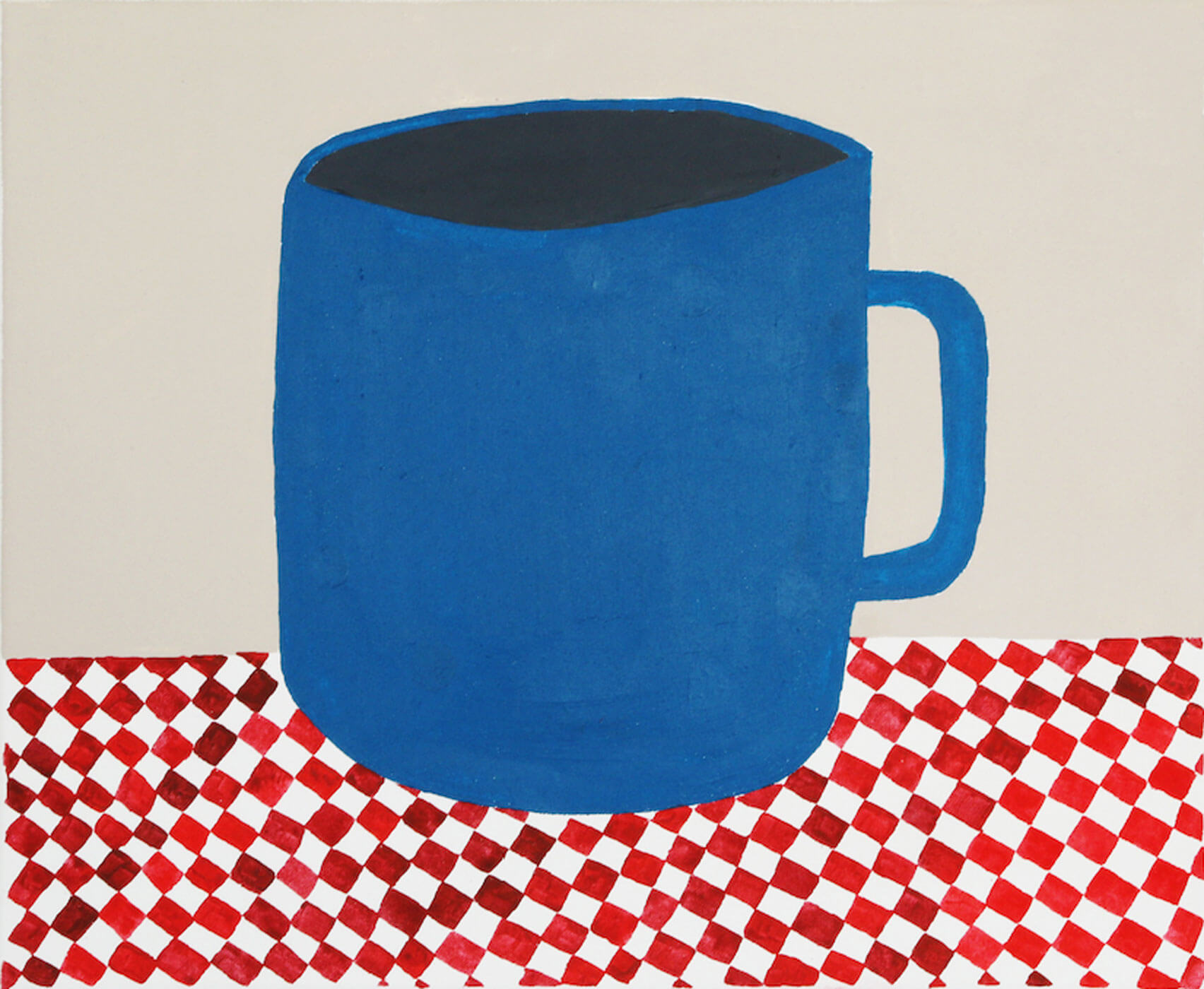 Sereina Steinemann, Tasse, 2018–2019, Acryl auf Baumwolle, 42 × 52cm, Courtesy of the artist, Foto: Jean-Pierre Balmer