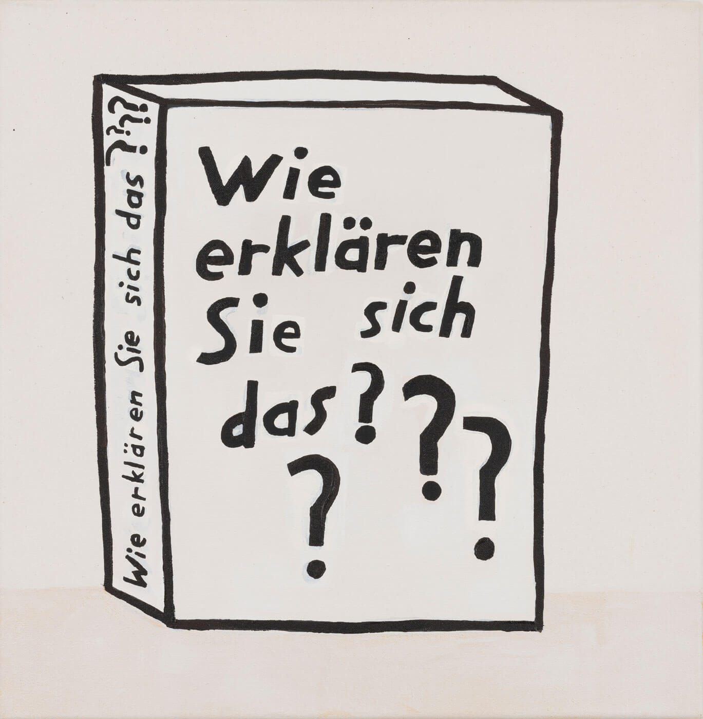 Sereina Steinemann, Wie erklären Sie sich das????, 2017, Acryl auf Baumwolle, 45 x 45 cm, Courtesy of the artist